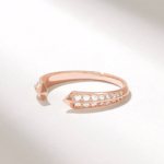 Natural Diamond Claw Ring | Adjustable Open Ring | Modern Cuff Ring |Knife Edge Band Ring - 图片 6