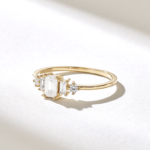 Classic Baguette Natural Diamond Ring | 14k Solid Gold Minimalist Engagement Ring - 图片 5