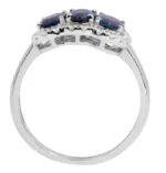 14K Solid Gold Blue Sapphire Ring - 图片 3