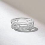 Micro Pave Natural Diamond Eternity Chain Ring in 18k Gold,  Stunning Wedding Band - Image 4