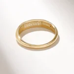 Pave Natural Diamond Dome Ring | 18k Minimalist Wedding Band | Solid Gold Bubble Ring - 图片 7