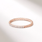 18k Gold Tiny Ball Stacking Ring: Minimalist Pave Natuarl Diamond Enhancer - 图片 5