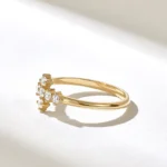 Pave Natural Diamond Cross Ring | 14k Solid Gold Engagement Ring - Image 4