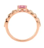 14K Solid Gold Diamond and Pink Sapphire Cocktail Ring - 图片 3