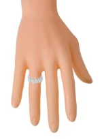 14K White Gold 2.46 Carat Natural Diamond Full-Band Engagement Ring For Women - Image 4