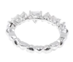 14K White Gold 1.35 Carat Solitaire Heart-Shape Natural Diamond Eternity Band Ring - 图片 2