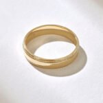 14k Solo Natural Diamond Migraine Wedding Band, Classic Solid Gold Marriage Ring - Image 7