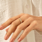 天然钻石密镶结婚戒指 | 18k 纯银永恒戒指 | 3.40 毫米宽戒圈