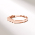14k Gold Flat Band Ring | Delicate Pinky Ring for Women - Image 4