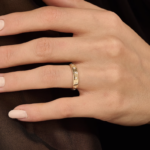14k Solid Gold Star Eternity Wedding Band: Women's Ring with Star Set Natural Diamonds