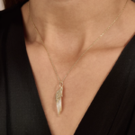Natural Diamond Angel Wing Pendant Necklace | 18k Solid Gold Dainty Necklace for Women - Image 3