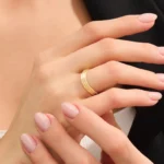 Stunning Wavy 18K Solid Gold Curved Band: Three Rows Stacking Rings for Women - Image 3