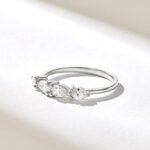 Natural Diamond Four Stone Ring | 0.5ctw Pear Cut Natural Diamond Ring | 14k Solid Gold - 图片 6