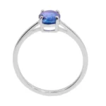 14K Solid Gold Blue Sapphire Ring in Prong Setting - 图片 3